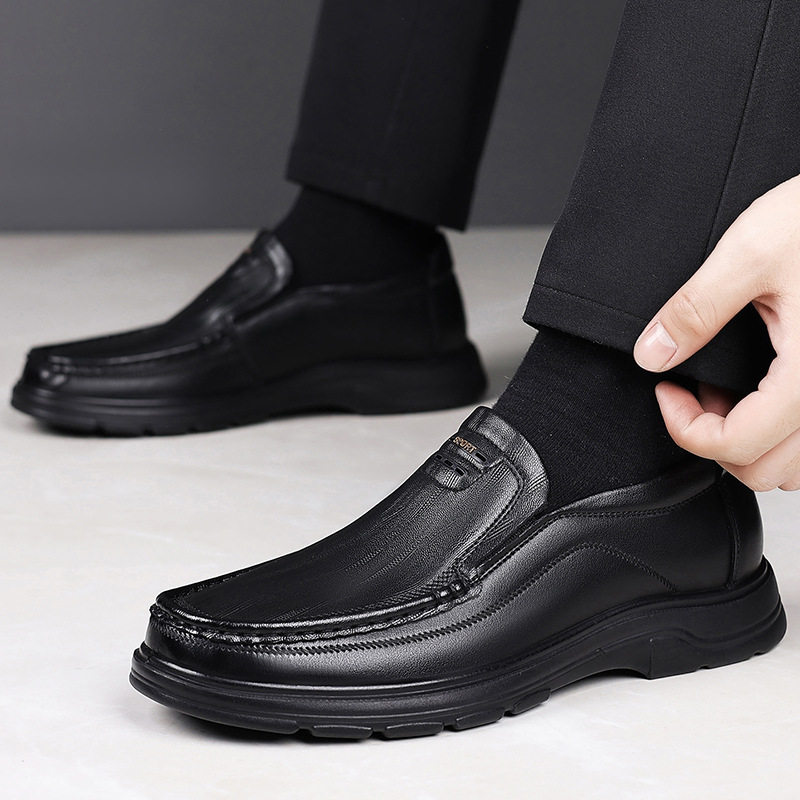 Giày lười nam da PU mũi tròn gót thấp phong cách công sở thanh lịch — G8602 màu nâu, G8602 màu đen chi tiết 14