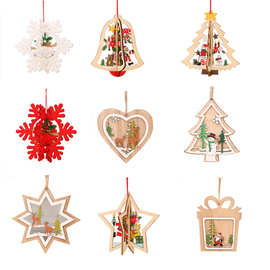 圣诞节日装饰品挂件铃铛老人雪花挂饰室内圣诞树装扮布置挂饰道具