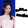 Black hair accessory, elegant hairgrip with bow, advanced summer hairpins, high-quality style, 2021 collection