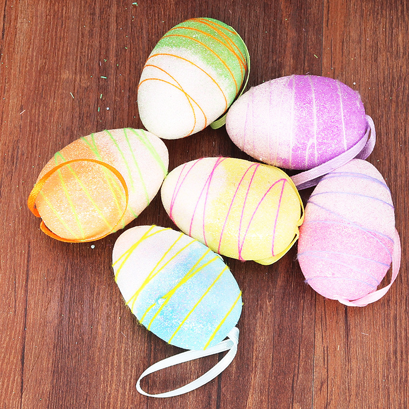 Huevo de Pascua DIY adornos de espuma de cuerda huevo decoraciones decoración de Ambiente de jardín de infantes de Pascua