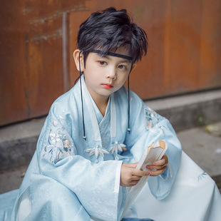 Children's Clothing Han Dynasty Men's and Women's Suits Baiyueqing Shirts 2024 New Summer Style Chinese Style Boys' Tang Suit Performance Clothes