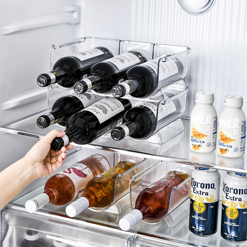 The desktop can be stacked with a U-shaped wine display rack, a refrigerator, a beverage storage rack, a water cup holder, and a transparent insulated cup holder.