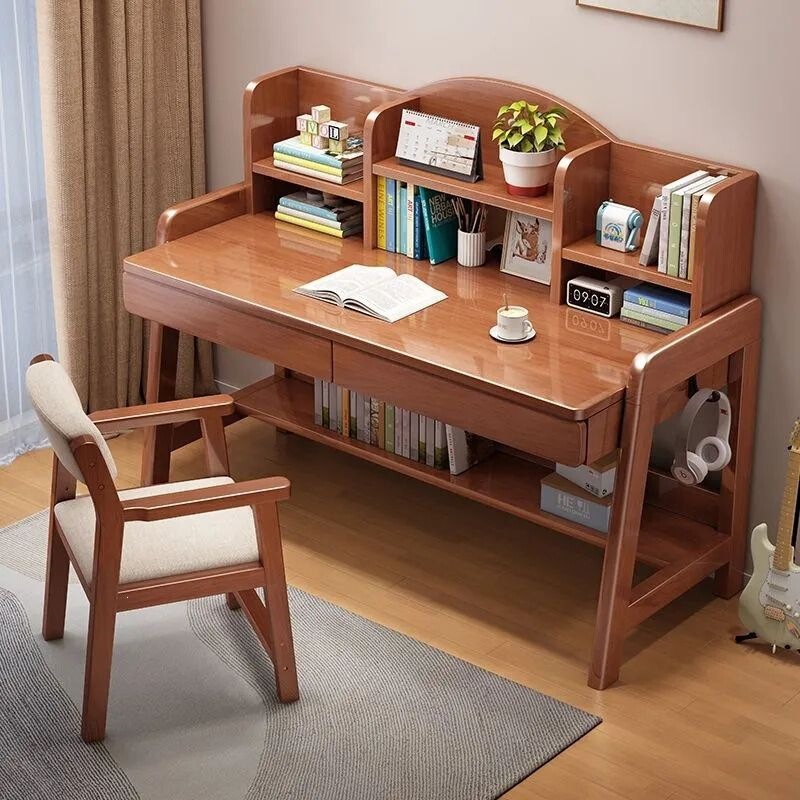 Study Table Made of Solid Wood for Middle School Students, Children's Writing Desk, Home-Use Computer Desk for High School Students, Adjustable Height Study Table Made of Solid Wood for Middle School Students, Children's Writing Desk, Home-Use Computer Desk for High School Students, Adjustable Height