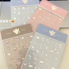 涂鸦小狗秋冬雪花可爱美甲贴纸现货简约百搭指甲贴ccd相机水杯贴