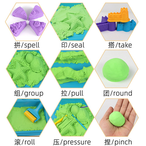 Cross-border space toy sand set, dollhouse ocean series sand molds set, magic clay modeling clay stress-relief sand toy