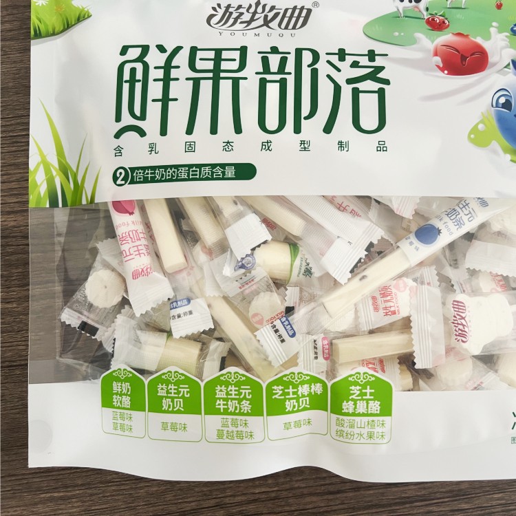 遊牧曲益生元牛奶條奶貝芝士棒棒鮮奶軟酪蜂巢酪450g組合兒童零食