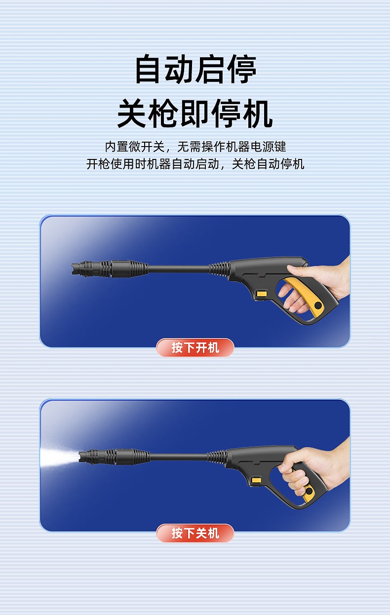 Zhigao Car Washing Machine 220V High-Pressure Household High-Power Car Wash Water Gun, Pressure-Boosted Powerful Car Cleaning Machine