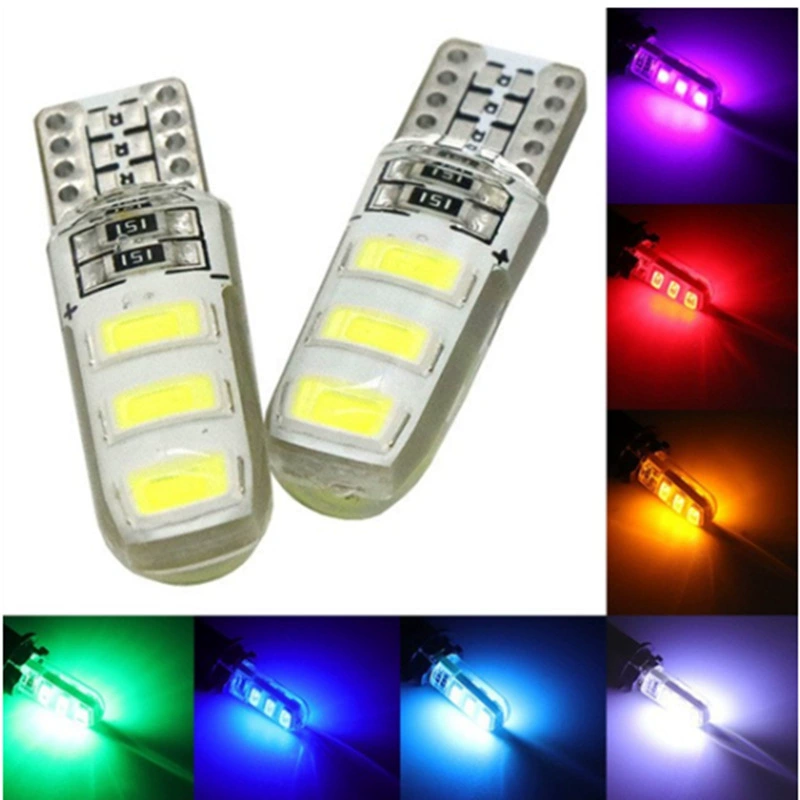 Автомобильная Светодиодная лампа T10 5630 6SMD силиконовая W5W Drop glue Light Яркий маленький пузырь 12V