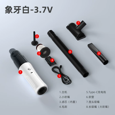 Car Vacuum Cleaner Suction: Tozsoranlar - ivory-white-rechargeable-37v