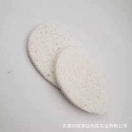 白色圆形蜂窝柔软卡通木浆绵洗脸扑 粗孔柔软洗脸扑木浆棉