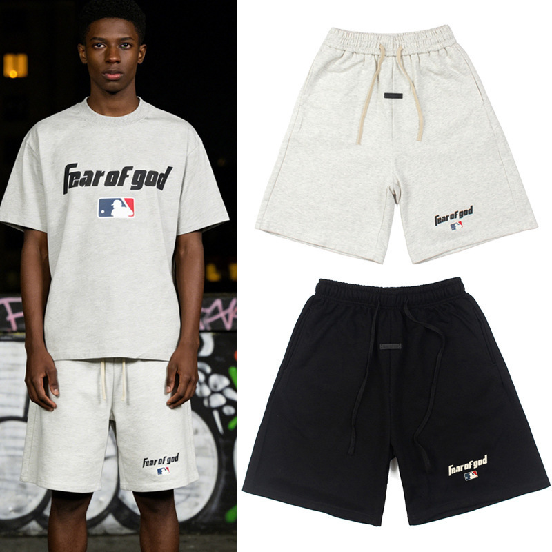 Fog Fear of God American High Street Style Mlb Collaboration Shorts for Men, Summer Loose Casual Five-Point Shorts