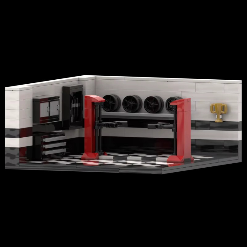8グリッド駐車場ディスプレイガレージシーン組み立てビルディングブロックおもちゃMOC-127308-127237-127570|undefined