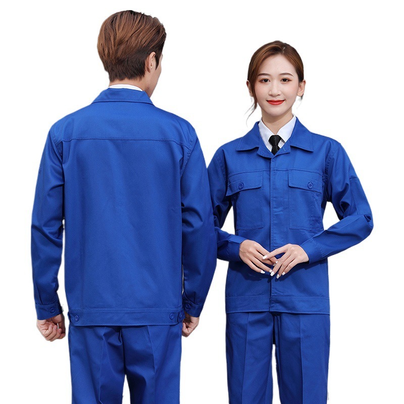 纽扣工作服套装男春秋季耐磨耐脏劳保服工厂劳动系扣工装上衣批发|undefined