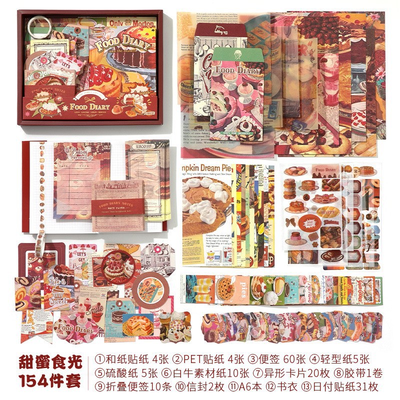 芯莫 欧米風蝶々図鑑 暖寄シリーズ ハンドブック素材ギフトボックス 可愛い女の子心方眼ノートセット