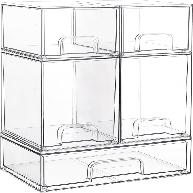 Cross-border Explosive Desktop Sundries Storage Box Removable Stacking Household Dressing Table Cosmetic Dust-proof Drawer Box