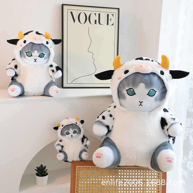 Dibujos animados tiburón gato transformación muñeca tiburón gato muñeca niños dormir almohada muñeca peluche juguete regalo creativo