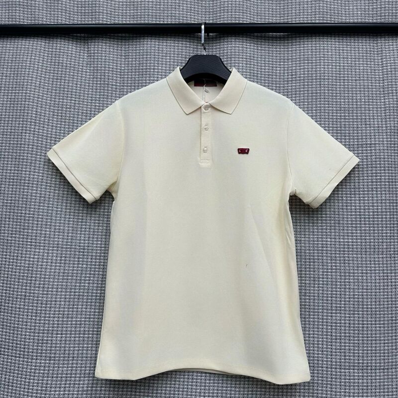 L Brand Cross-Border Classic Red Label Polo Shirt with a Turn-Down Collar, Multi-Color American Business Minimalist Casual Style, Old Money Style