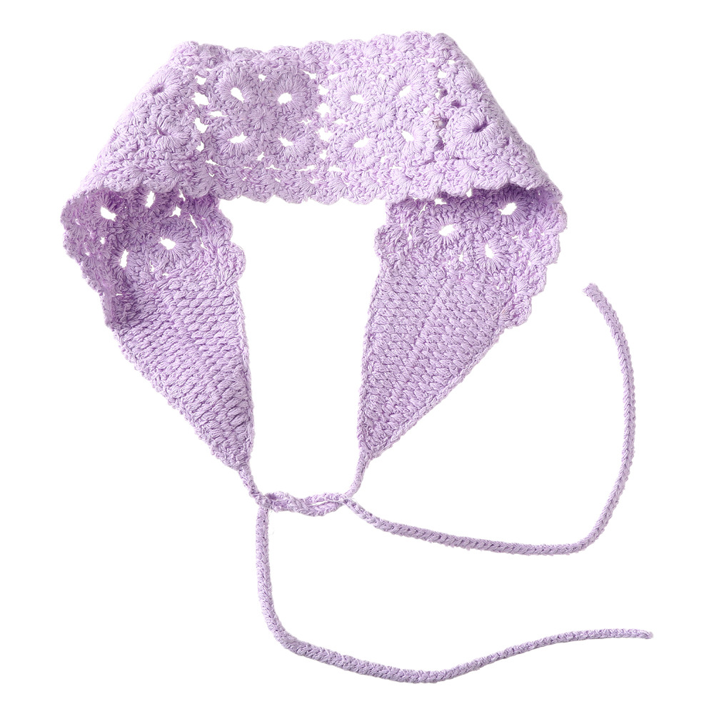 Hollow Out Design Ethnic Style Flower Knit Hollow Out Hair Band 1 Piece