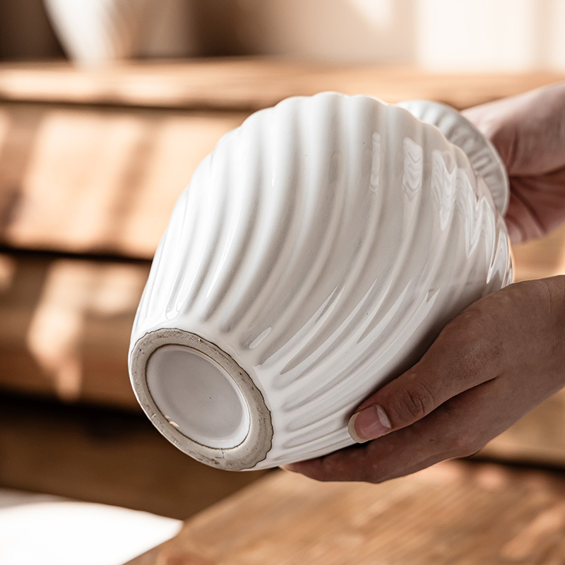 Jarrón de cerámica simple francés B & B Decoración del hogar Arreglos de flores Flores secas Arreglos de flores