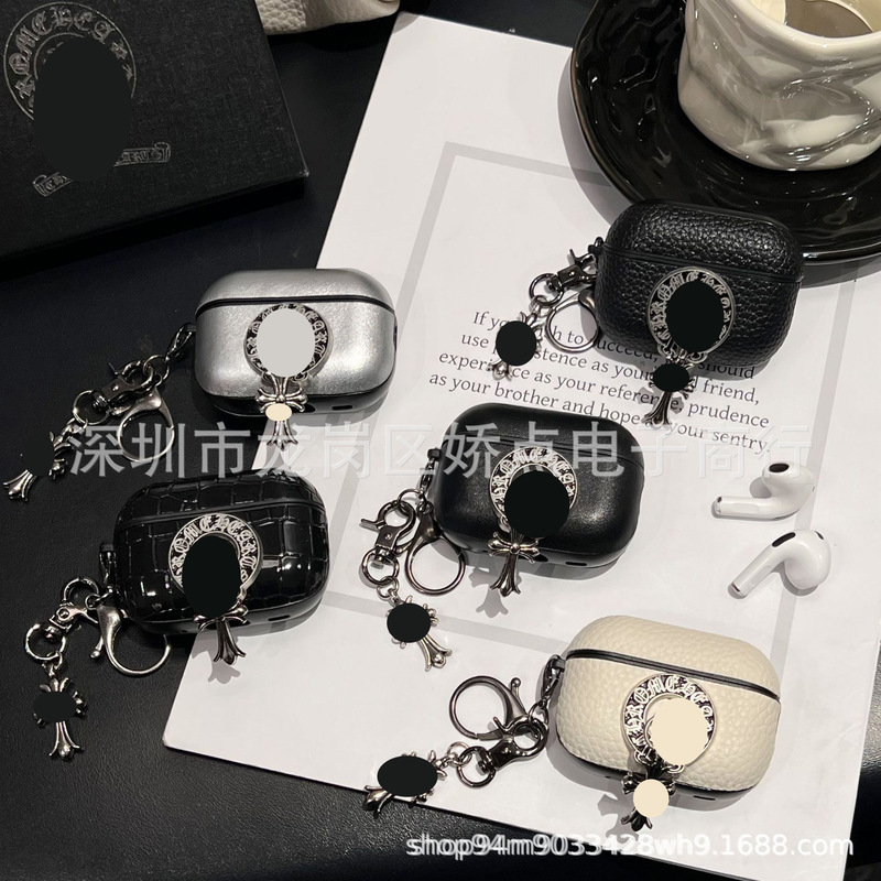 Trendy Brand Airpods4 Wireless Bluetooth Leather Protective Case for 1St/2Nd Generation, Suitable for Apple Pro3 Anti-Fall Protective Cover