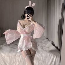 情趣内衣奶兔女仆制服酱日系可爱纯欲兔兔印花和风睡袍蝴蝶结睡裙