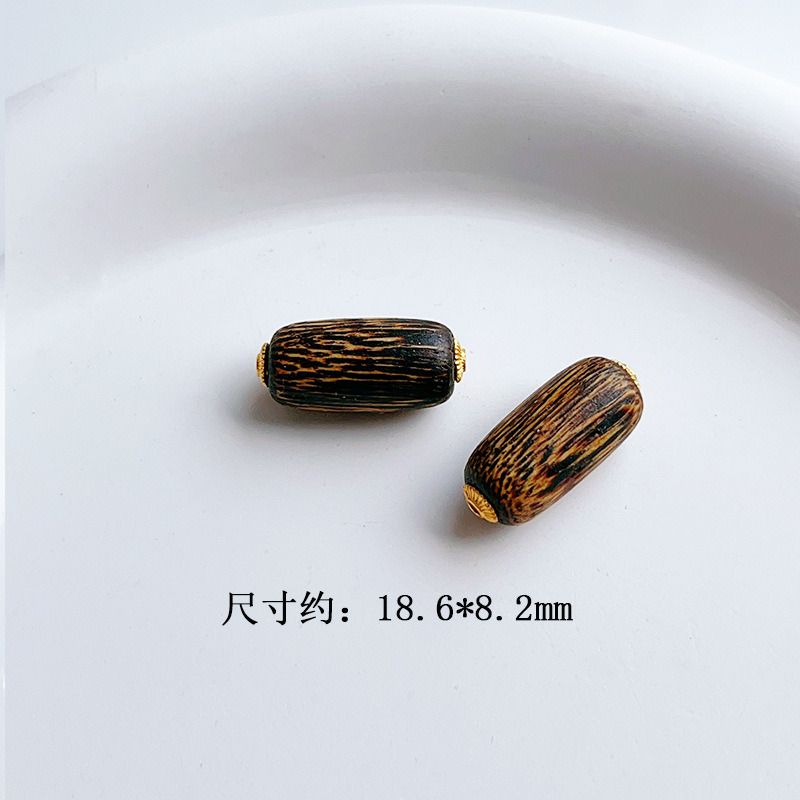 Natural agarwood play accessories s925 silver gold-plated five by zhakiram bracelet accessories diy beads half