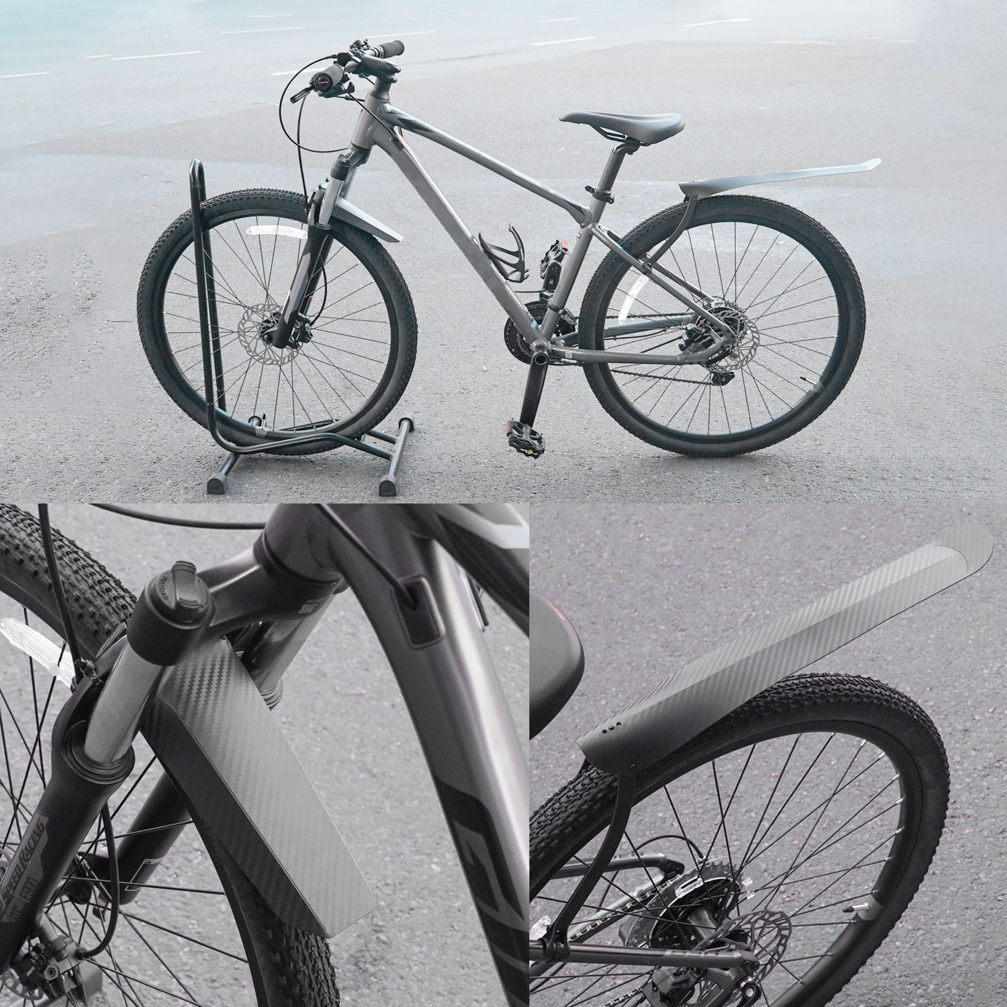 Sukou Fender Road Bicycle Front/Rear Seat Post Rain Shield Bicycle Cycling Accessories Equipment Carbon Fiber Pattern