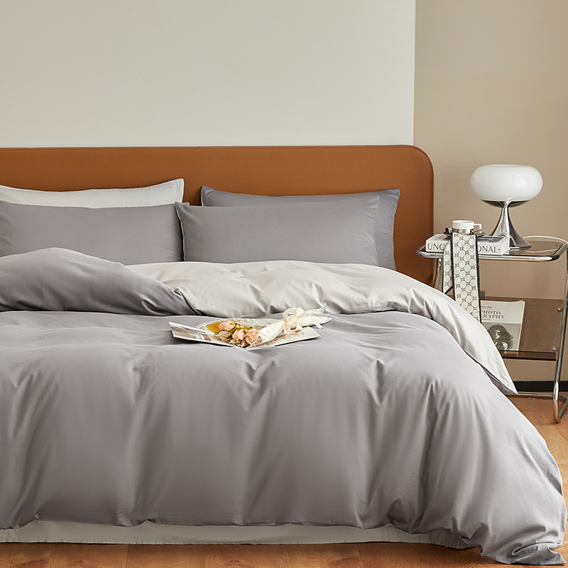 Cama de algodón de fibra larga de cuatro piezas de algodón puro de algodón puro 2024 nuevo estilo de lujo ligero, ropa de cama de alta calidad, funda de edredón, ropa de cama