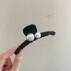 Retro black elegant advanced hairgrip from pearl, big crab pin, shark, high-quality style, bright catchy style