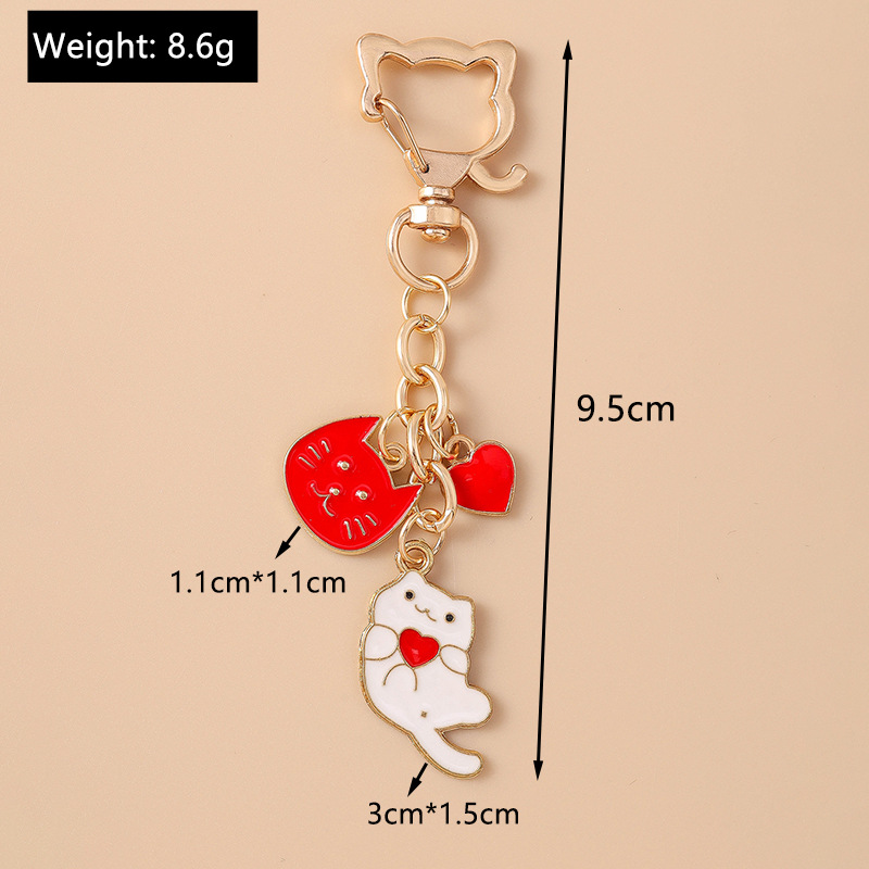 12g Weight Spring Ring Trigger Clasp Closure Clasp Closure Type Bag Pendant, Keychain Classification 1 Piece Quantity Daily, Street Occasion Alloy Material Paw Print, Cat Pattern Women's Gender Cute, Modern Style Style 1 Piece Cute Modern Style Paw Print Cat Alloy Women's Spring Ring Trigger Clasp Closure Bag Pendant Keychain 3