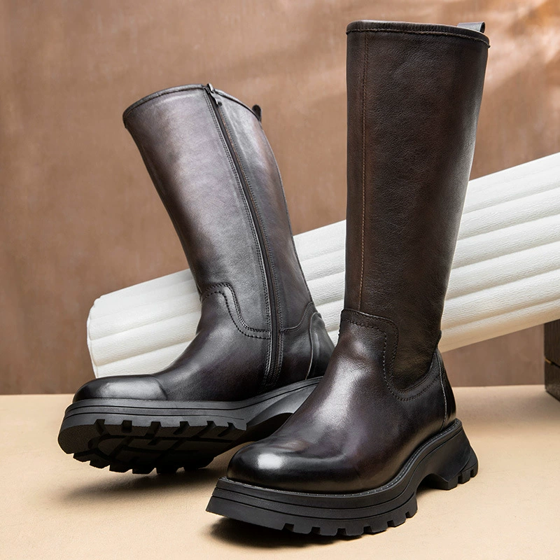 Новые ботинки Martin мужские кожаные ботинки длинные трубочки британские ретро высокие ботинки для верховой езды