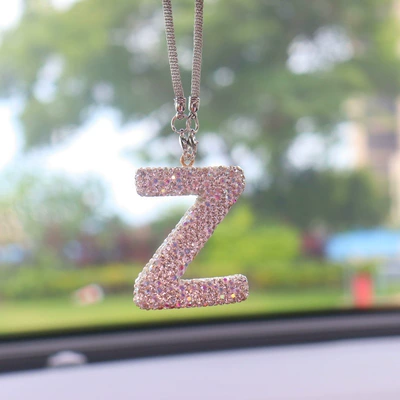 Diamond Love Bear Car Pendant – Car hanging - z-letter-car-pendant-ab-color-transparent-diamond