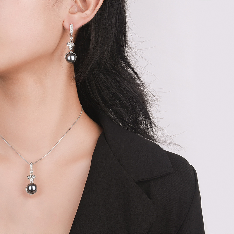 Zhuang Sheng joyas de cobre de fondo chapado en oro con incrustaciones de perlas de moda de perlas de diamante incrustado simple perlas traje de 12mm