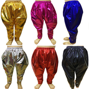 Girls boys gold blue silver glitter jazz street dance hiphop dance harem pants party cheer leaders uniforms for kids  performance pants