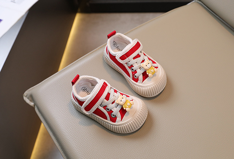 Barncanvas 2023 Vår och höst Pojkar Casual Shell Head Girls Cookie Mjuk sula Babyskor_voghion.com