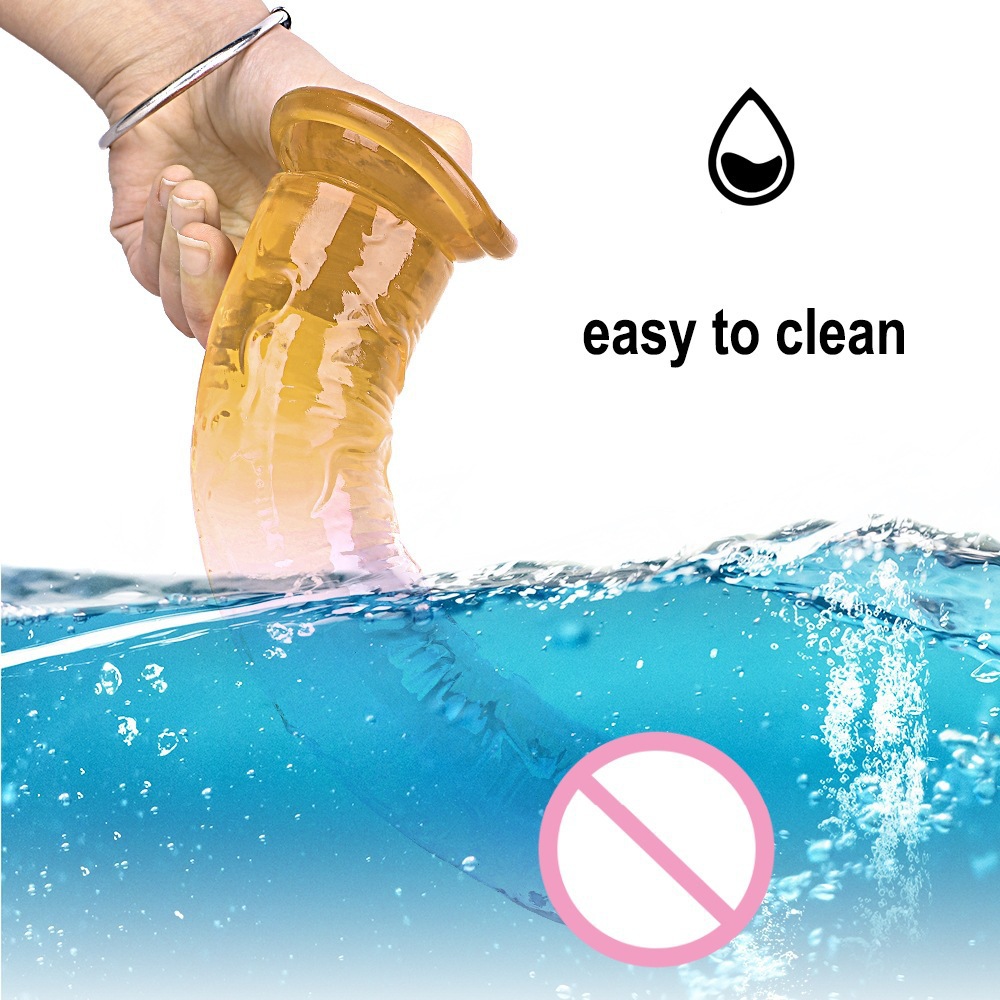 Crystal Two-Color Anal Plug Dildo, TPE Manual Masturbation Toy for Adults — detail image 8