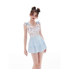 游泳衣女士夏卡通可愛少女保守顯瘦學生連體純欲風學生泡溫泉泳衣