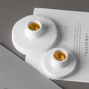 Thick pp material flat lamp holder E27 Lukou anti-fall screw lamp holder 120mm large flat screw base with beautiful cover