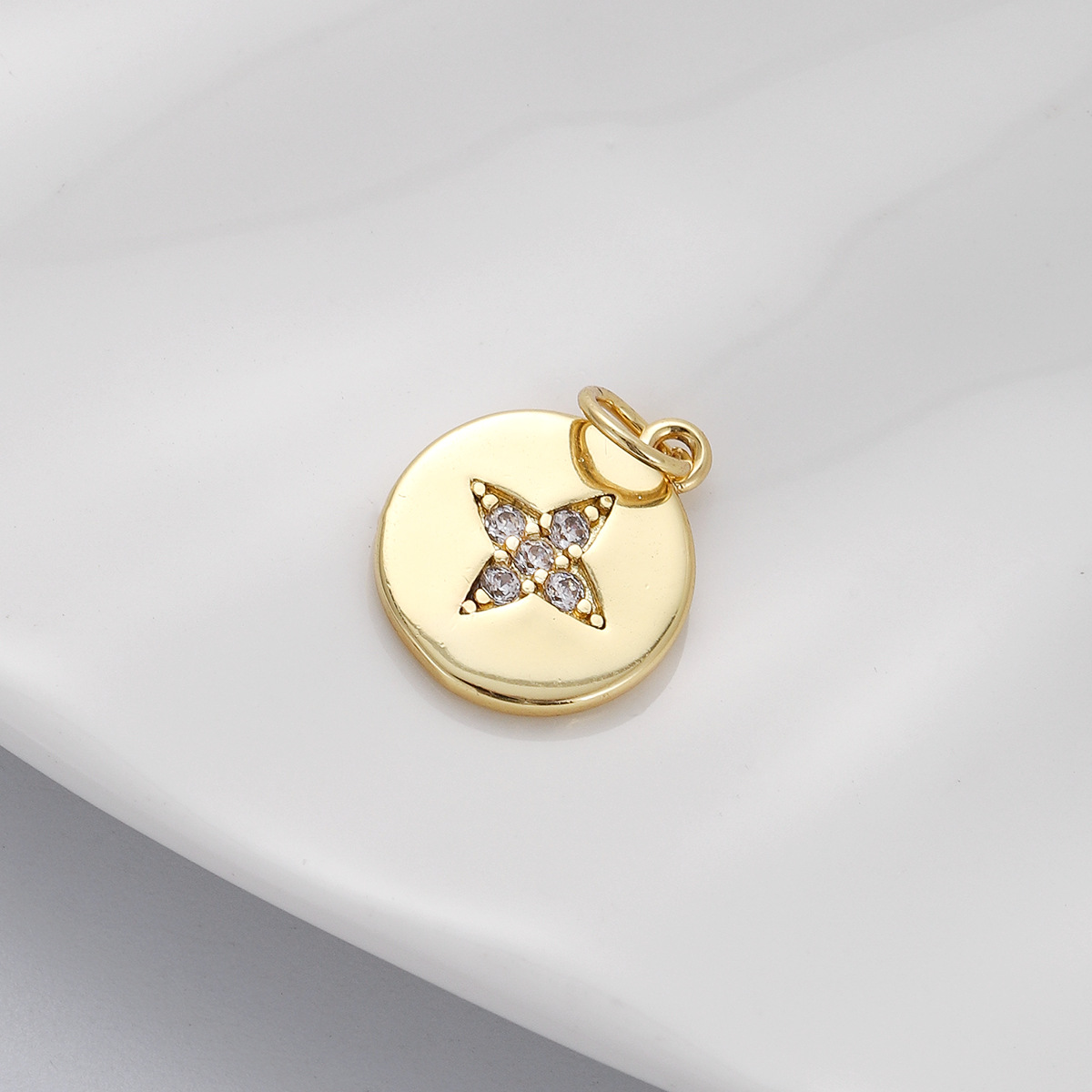 8g Weight Pendant, Chain Jewelry Making Type Zircon Inlay Material DIY Jewelry Accessories Classification 1 Piece Quantity Copper Material Geometric, Star, Moon Pattern Plating, Inlay Design Simple Style Style 1 Piece Copper Zircon Geometric Star Moon Pendant Chain 24