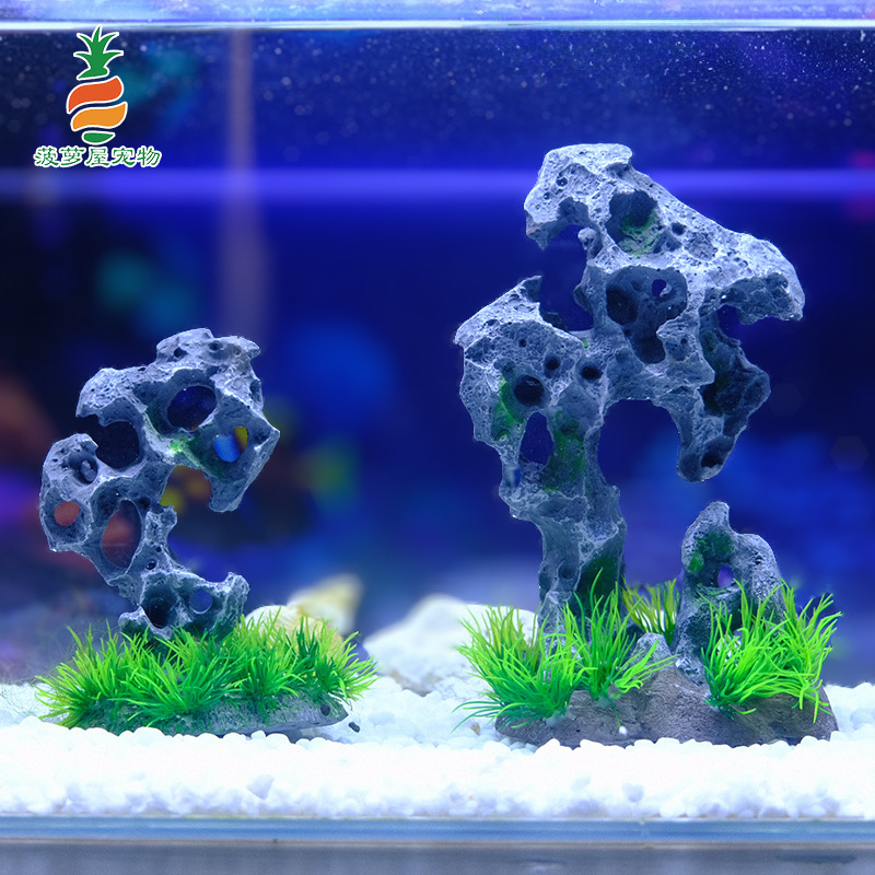 Acuario arroyo rocalla de piedra decoración evitación cueva paisajismo de pecera simulación decoración de resina de piedra