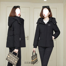 品牌冬季新款羽绒服女装高级感短款白鸭绒休闲宽松加厚外套女批发
