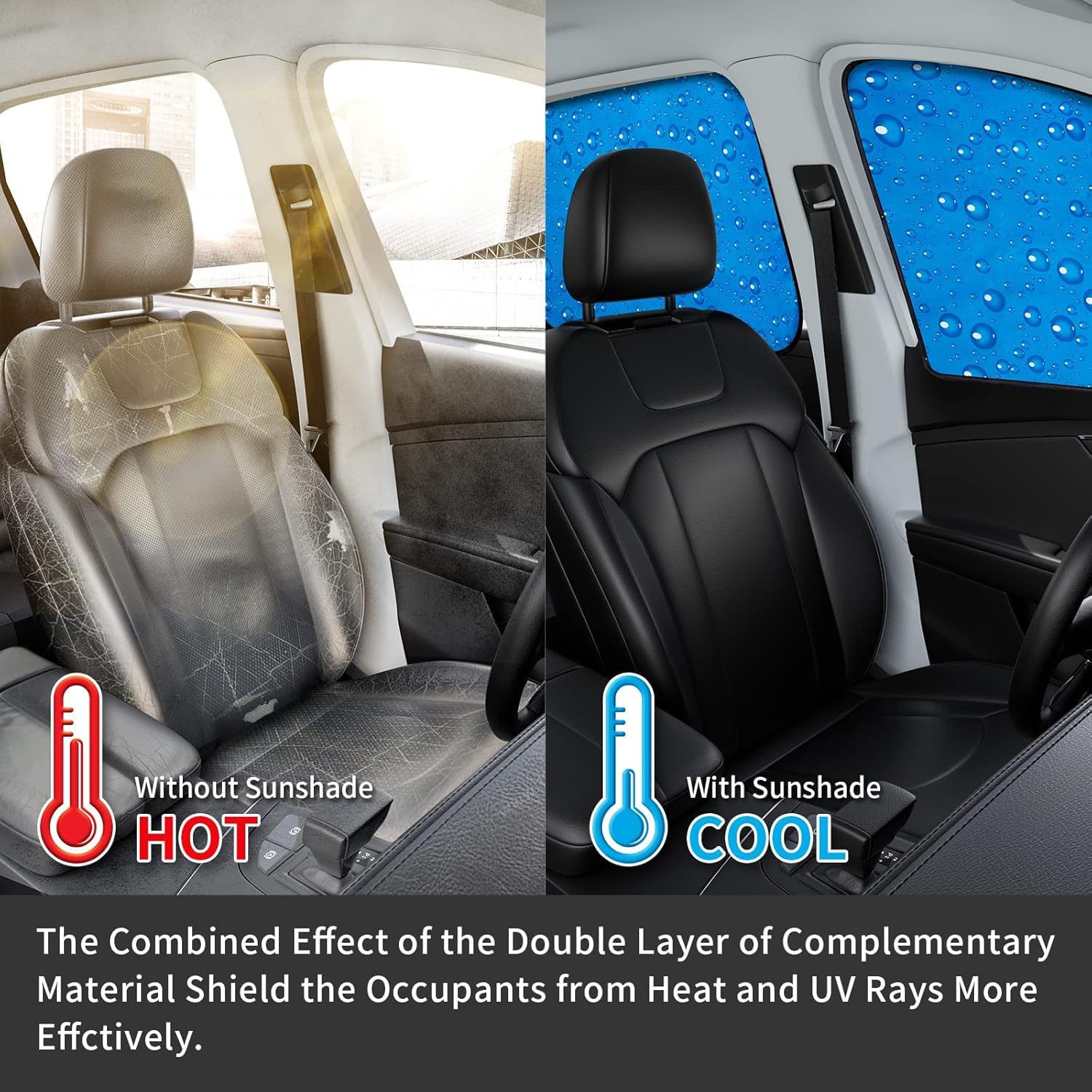 Cross-Border Single-Layer Sun Protection Retractable Magnetic Car Curtain Magnet Car Sunshade Water Drop Car Sunshade Side Shield