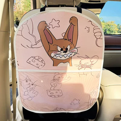 Cat and Mouse Cartoon Car Chair back anti-kick pad - angry-jerry-long-single-piece