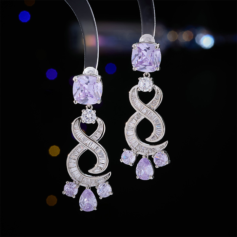 small design elegant earrings with zircon