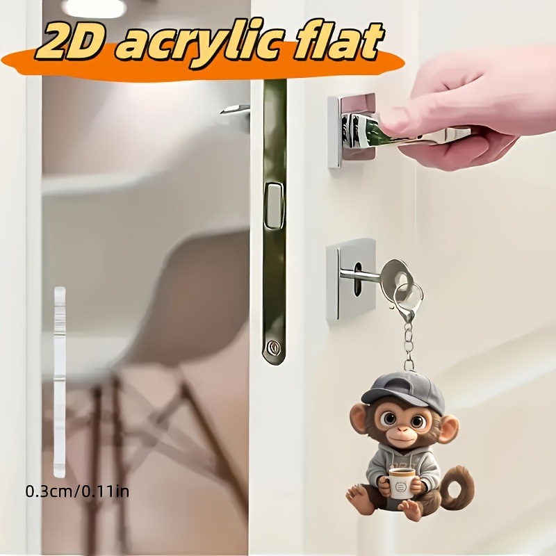 2D Flat Acrylic Protect Punch The Monkey Orangutan Pendant