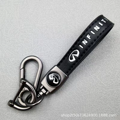 Other Automotive Exterior Supplies, Car Logo Leather Keychain - infiniti-matt-gunmetal-lambskin-hanging-clock