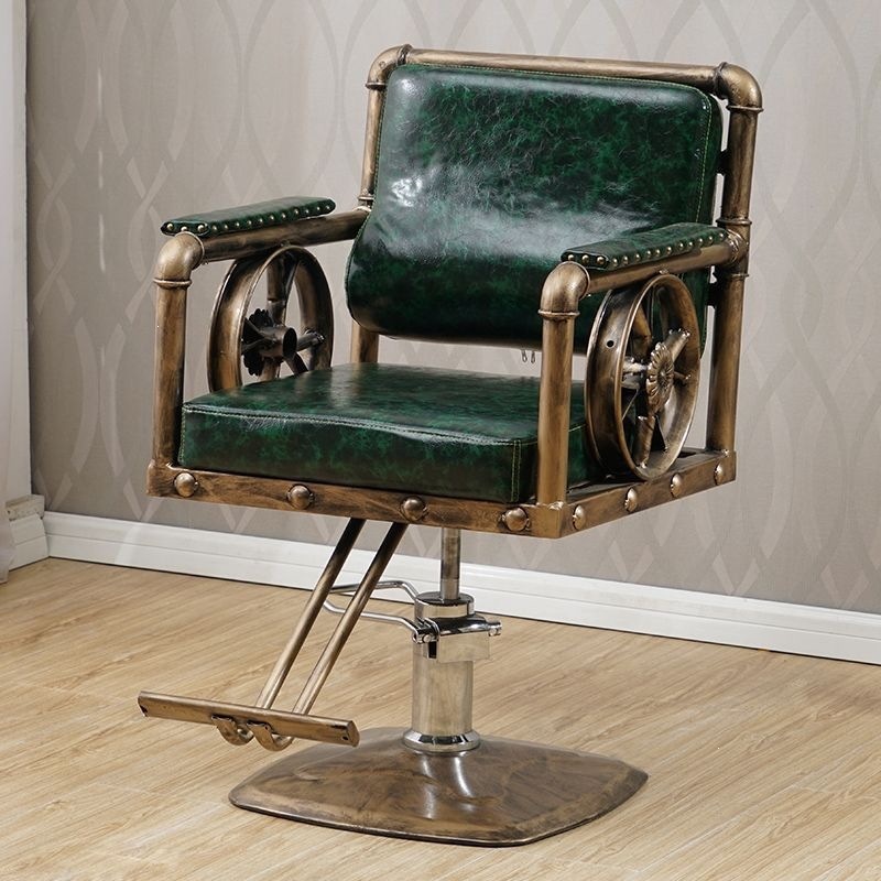 silla de peluquería especial de belleza salón de peluquería silla de elevación silla de pedal silla de hierro forjado corte de pelo corte de pelo retro image 8