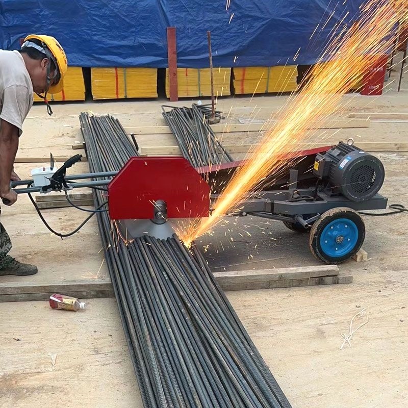 整捆钢筋切割机移动钢筋锯床金属槽钢螺纹钢切割机建筑工地切割锯