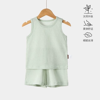 安阳婴童装婴幼儿套装夏季透气网眼家居服宝宝外出服纯棉背心短裤