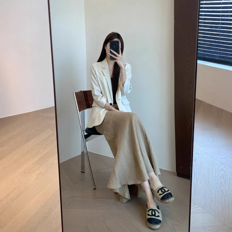 Tencel Linen Herringbone Texture Tight Waist Thin Suit Jacket Women's Spring and Summer New Loose Casual Suit Tencel Linen Herringbone Texture Tight Waist Thin Suit Jacket Women's Spring and Summer New Loose Casual Suit